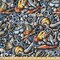 Ambesonne Ski Pattern Fabric by the Yard, Colorful Jumble Doodle Illustration of Winter Sports Items Repetitive Design, Decorative Fabric for Upholstery and Home Accents, Multicolor